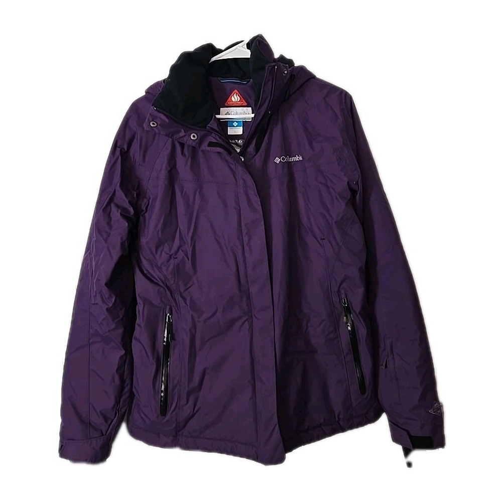 Columbia Womans Omni Heat Hooded Jacket Size Large Purple